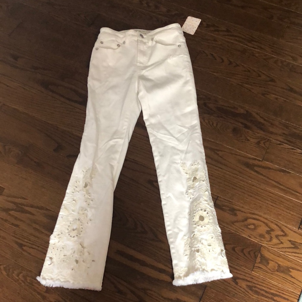 Free People size 24 crochet flare jeans
